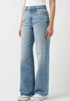 High Rise Wide Leg Addie Women's Jeans, Light Blue - BL15901