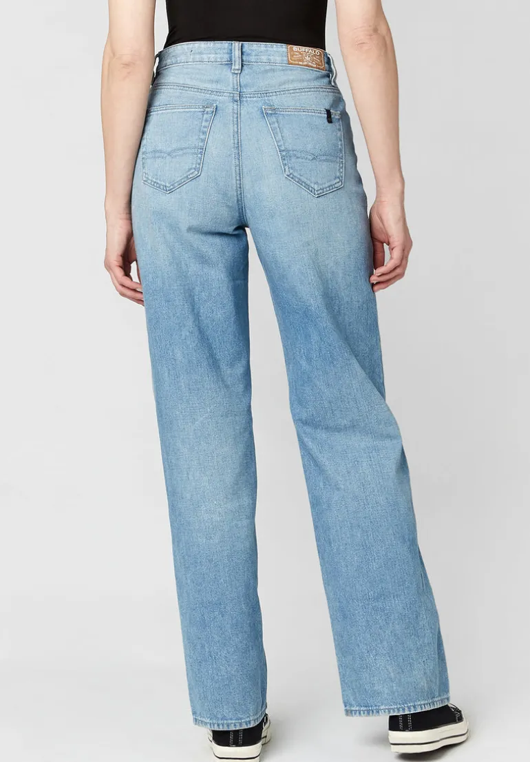 High Rise Wide Leg Addie Women's Jeans, Medium Blue - BL15793