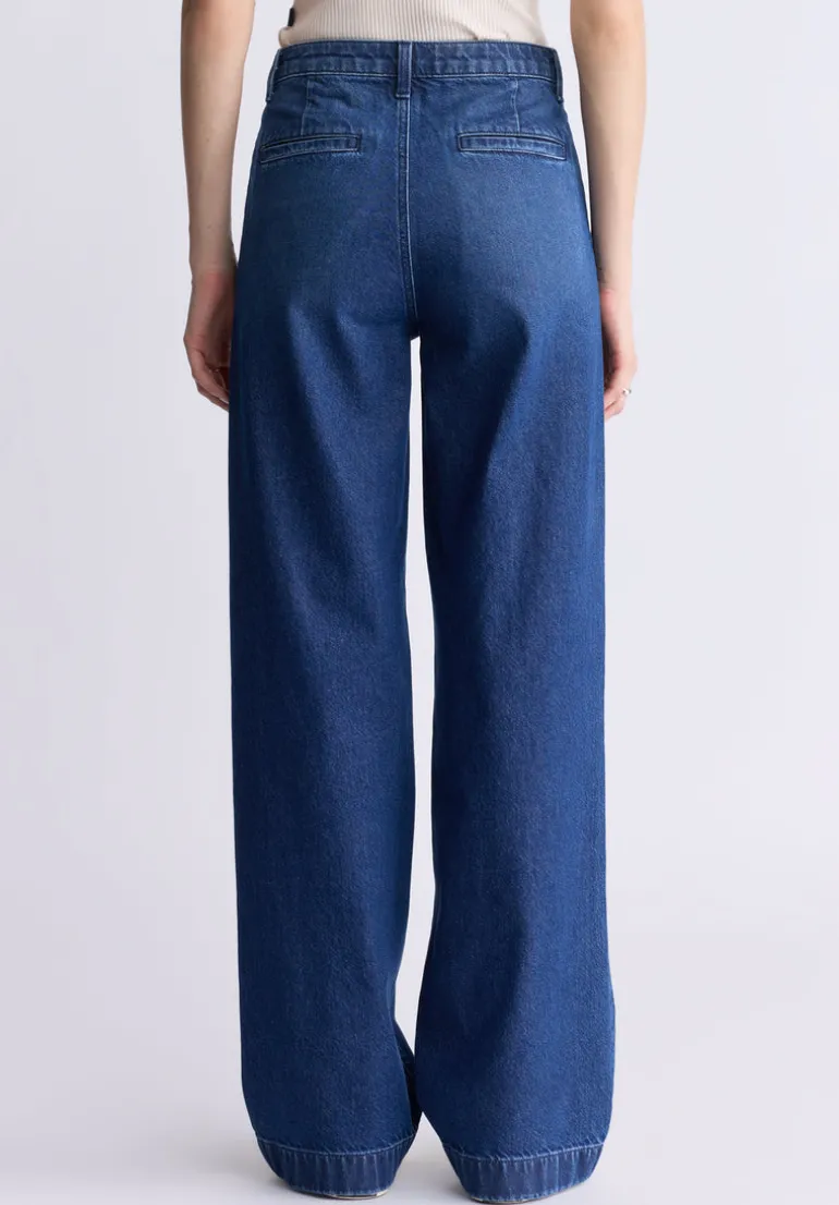 High Rise Wide Leg Addie Women's Jeans, Indigo Contrast - BL16002