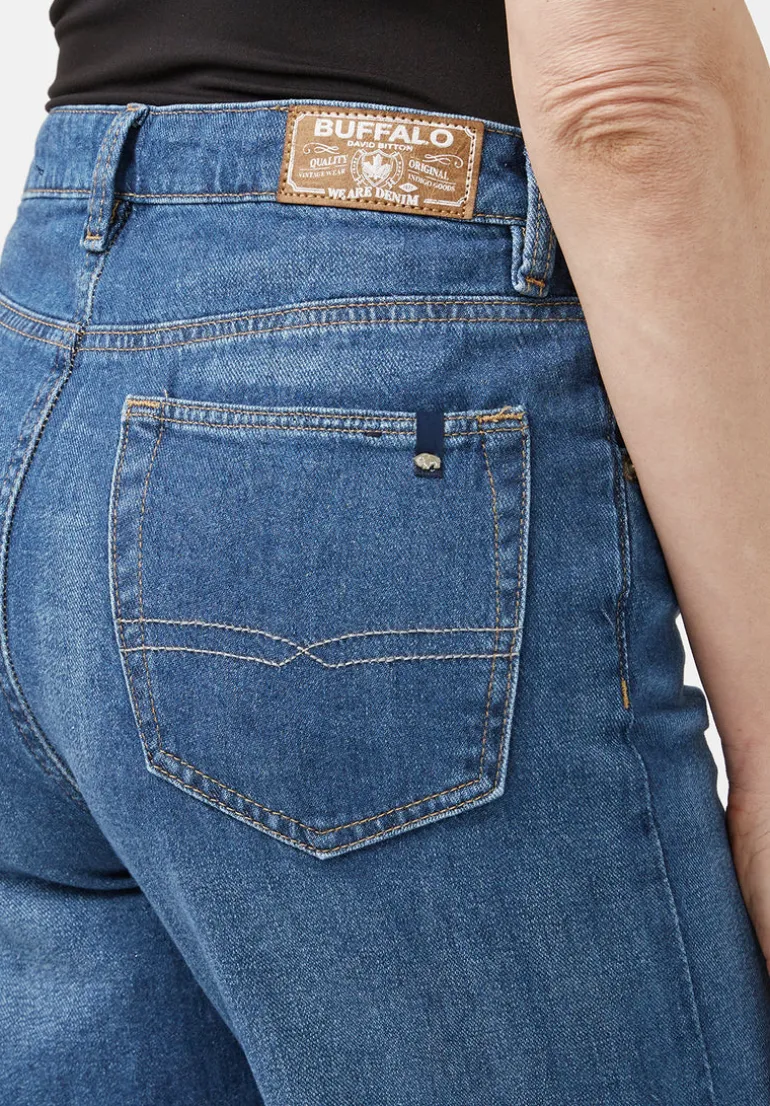 High Rise Wide Leg Addie Women's Jeans, Indigo - BL15817