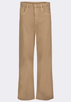 High Rise Wide Leg Addie Women's Pants, Almond Beige - BL16083