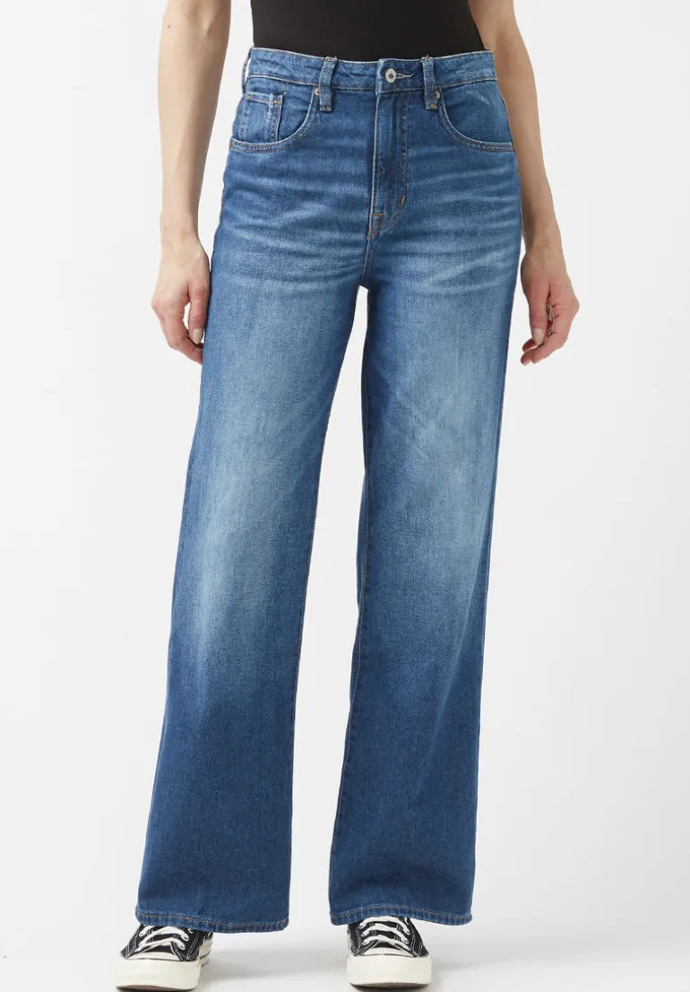 High Rise Wide Leg Addie Women's Jeans, Indigo - BL15817