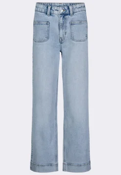 High Rise Wide Leg Addie Women's Jeans, Bleached Blue - BL16065