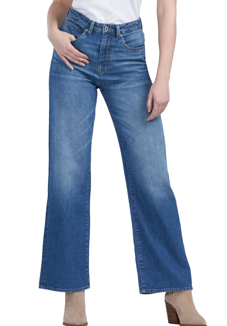 High Rise Wide Leg Addie Women's Jeans, Indigo - BL15817