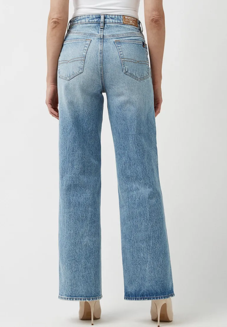 High Rise Wide Leg Addie Women's Jeans, Light Blue - BL15901