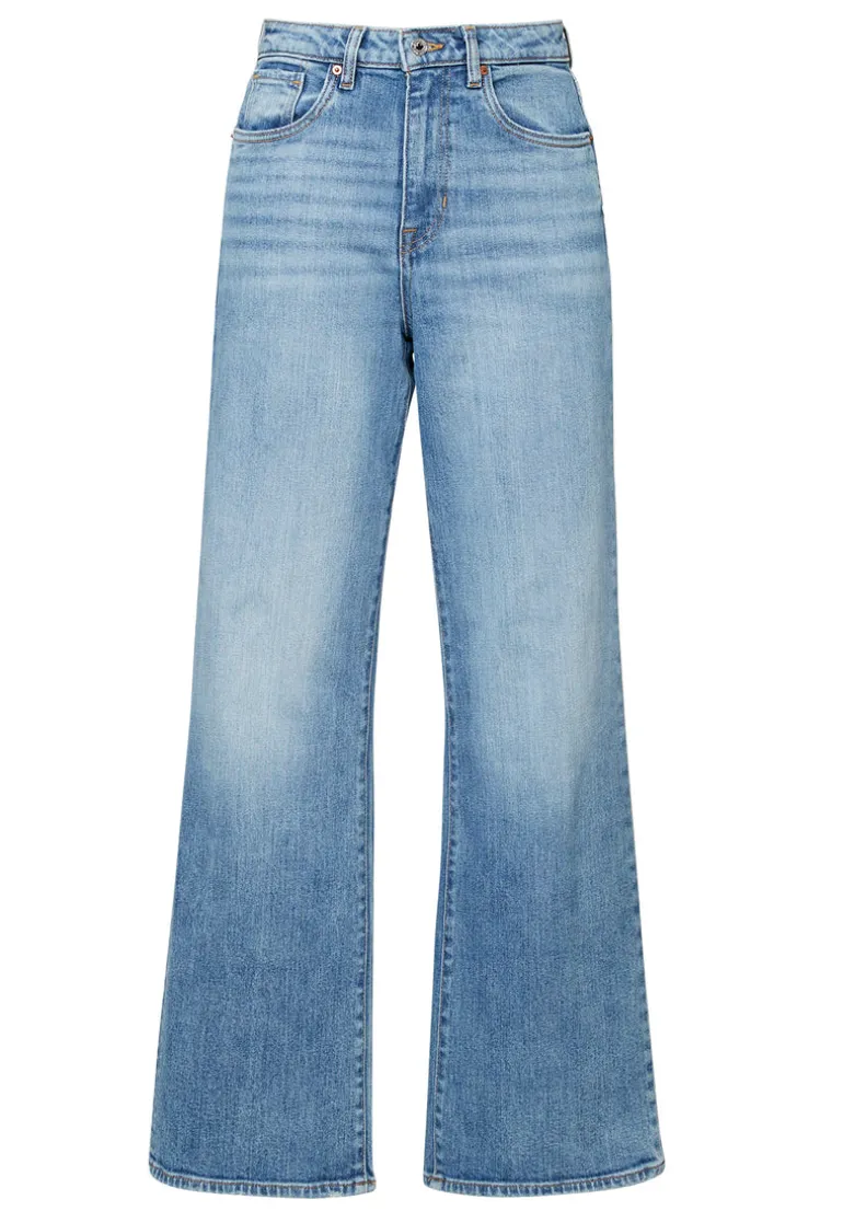 High Rise Wide Leg Addie Women's Jeans, Light Blue - BL15901