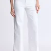 High Rise Wide Leg Adele Women's Soft Wash Jeans, White - BL16012