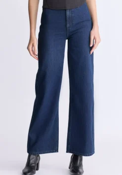 High Rise Wide Leg Adele Women's Jeans, Dark Rinse Wash - BL16013
