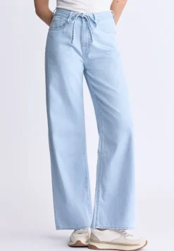 High Rise Wide Leg Alecia Women's Jeans, Light Vintage Blue - BL16011