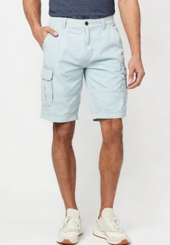 Hivibe Men's Stone Wash Shorts, Sky Blue - BM23590