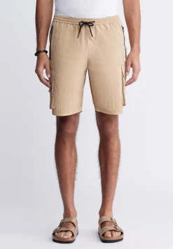 Hult Men’s Drawstring Cargo Shorts, Tan - BM24342