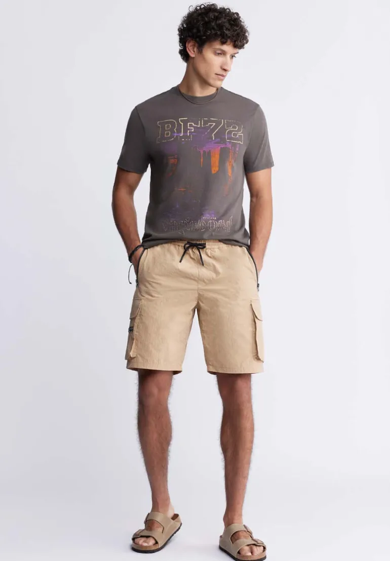 Hult Men’s Drawstring Cargo Shorts, Tan - BM24342