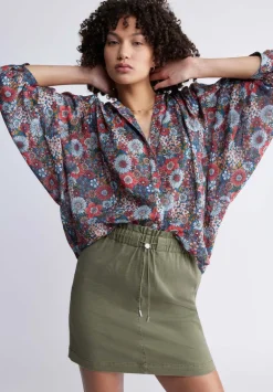 Ishara Women’s Balloon Sleeve Blouse, Floral Print - WT0079P