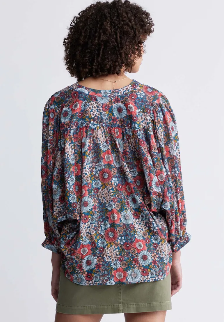 Ishara Women’s Balloon Sleeve Blouse, Floral Print - WT0079P