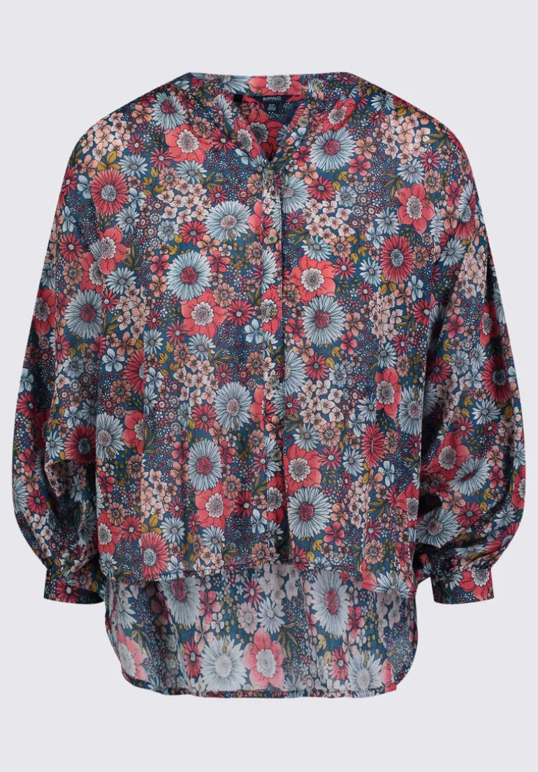 Ishara Women’s Balloon Sleeve Blouse, Floral Print - WT0079P