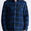 Jalika Men's Plaid Shacket with Sherpa Lining, Black & Navy - BM24447