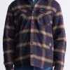 Jalika Men's Plaid Shacket with Sherpa Lining, Whale & Beige - BM24447