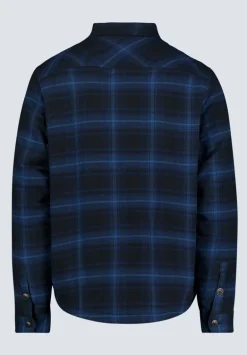 Jalika Men's Plaid Shacket with Sherpa Lining, Black & Navy - BM24447