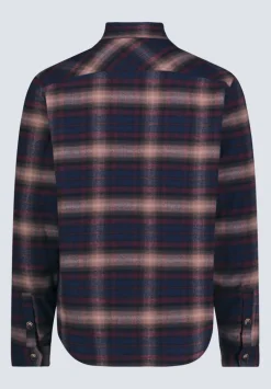 Jalika Men's Plaid Shacket with Sherpa Lining, Whale & Beige - BM24447