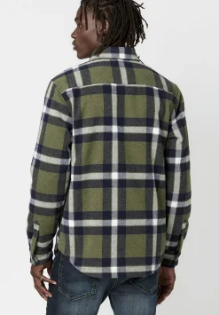 Japuy Men's Shacket in Green Black Plaid - BM23653