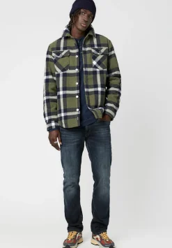 Japuy Men's Shacket in Green Black Plaid - BM23653
