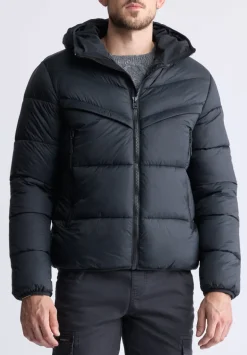 Jerome Black Men's Hooded Puffer Jacket - OBMEF006