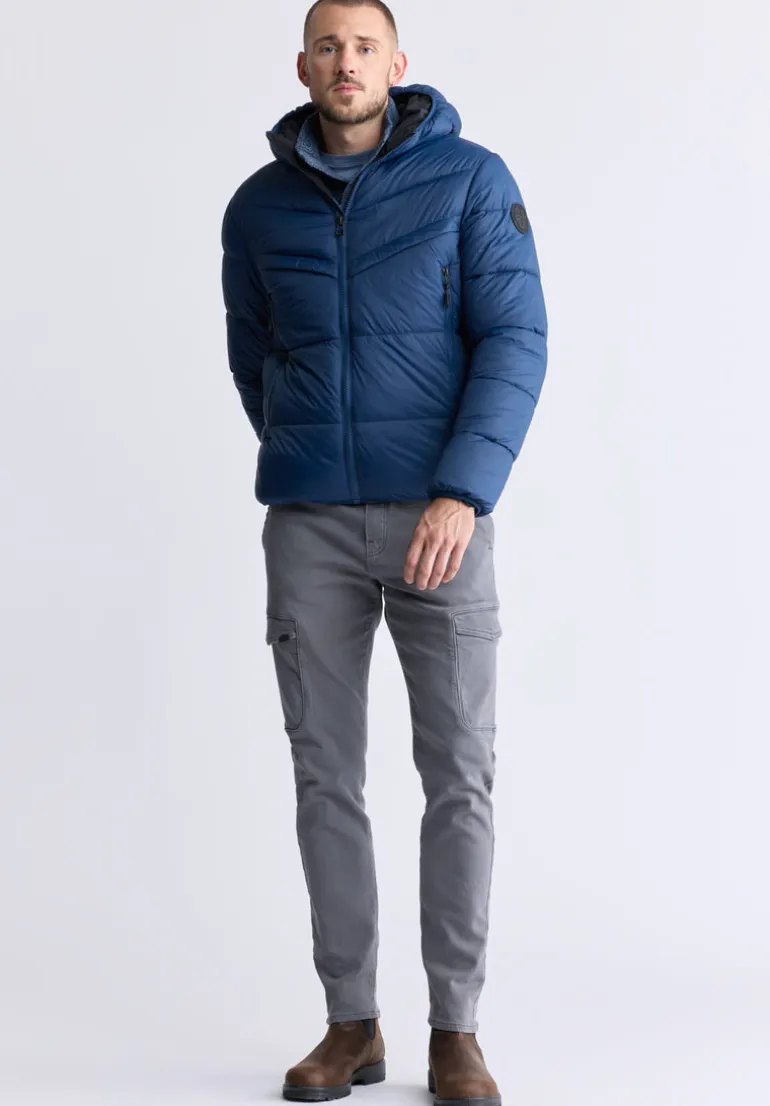 Jerome Navy Men's Hooded Puffer Jacket - OBMEF006
