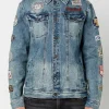 Joe Patched Men's Jean Jacket in Blue Vintage and Worn - BM22143