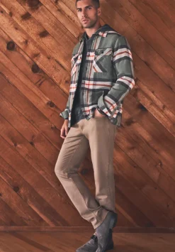 Jomon Men’s Shacket in Green Grey Plaid - BM24103