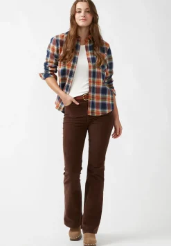 Joplin High Rise Flare Women's Corduroy Pants in Brown - BL15940