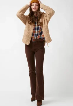 Joplin High Rise Flare Women's Corduroy Pants in Brown - BL15940