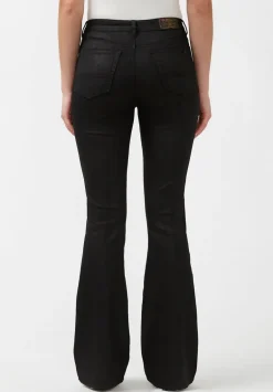 Joplin High Rise Flared Women's Coated Jeans in Black - BL15945
