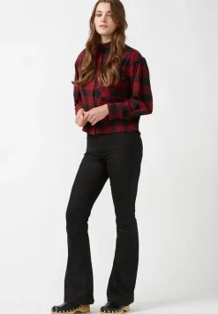 Joplin High Rise Flared Women's Coated Jeans in Black - BL15945