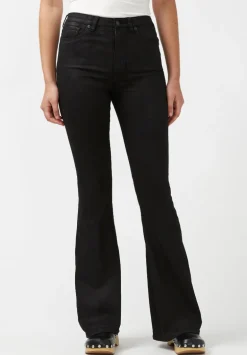 Joplin High Rise Flared Women's Coated Jeans in Black - BL15945
