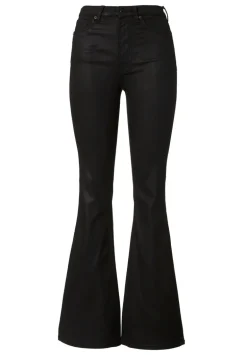 Joplin High Rise Flared Women's Coated Jeans in Black - BL15945