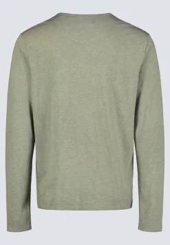Kaduk Men's Long-Sleeve Burnout Henley Top, Army Green - BM24237