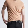 Kadya Short Sleeve Men's Henley, Tan - BM24397