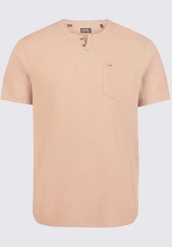 Kadya Short Sleeve Men's Henley, Tan - BM24397