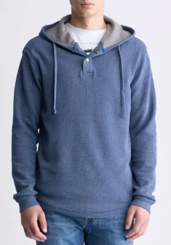 Kafom Men's Hooded Long-Sleeve Top, Midnight Blue - BM24433