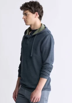 Kafom Men's Hooded Long-Sleeve Top, Black - BM24433