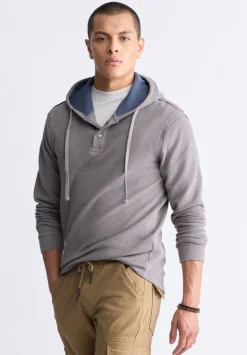 Kafom Men's Hooded Long-Sleeve Top, Sky Grey - BM24433