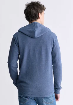 Kafom Men's Hooded Long-Sleeve Top, Midnight Blue - BM24433