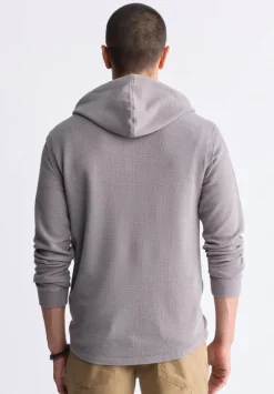 Kafom Men's Hooded Long-Sleeve Top, Sky Grey - BM24433