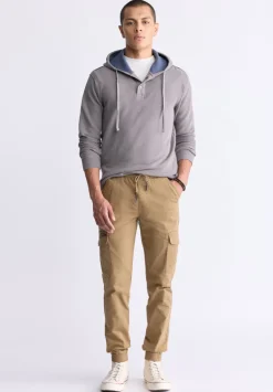 Kafom Men's Hooded Long-Sleeve Top, Sky Grey - BM24433