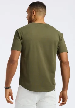 Kamel Men's Short Sleeve Single Jersey Henley Top, Fern - BM24602