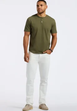 Kamel Men's Short Sleeve Single Jersey Henley Top, Fern - BM24602