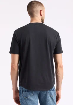 Kamel Men's Short-Sleeve Jersey Henley Top, Black - BM24602