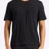 Kander Men's Slub Knit Crew Neck Pocket T-Shirt, Black - BM24606