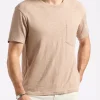 Kander Men's Slub Knit Crew Neck Pocket T-Shirt, Tuffet Beige - BM24606