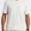 Kander Men's Slub Knit Crew Neck Pocket T-Shirt, Milk - BM24606